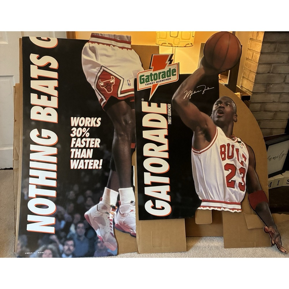 1993 Vtg MICHAEL JORDAN Life Size GATORADE Advertising CARDBOARD Cut-Out DISPLAY